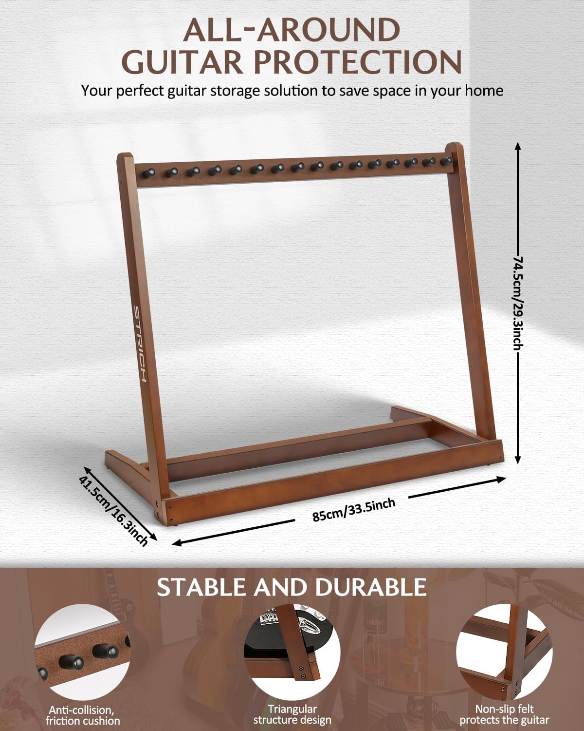 Wooden Multi Guitar Stand Rack - огляд і ціна Musical Instrument Bass